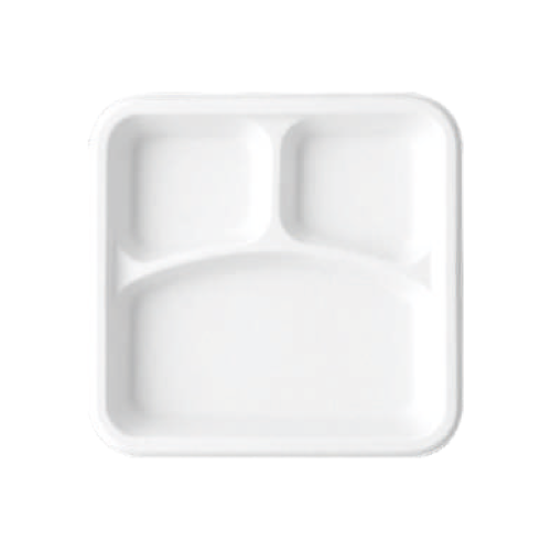 10 Inch 3 Compartment  Square Plate