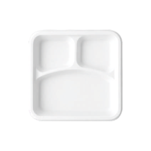 9 Inch 3 Compartment  Square Plate